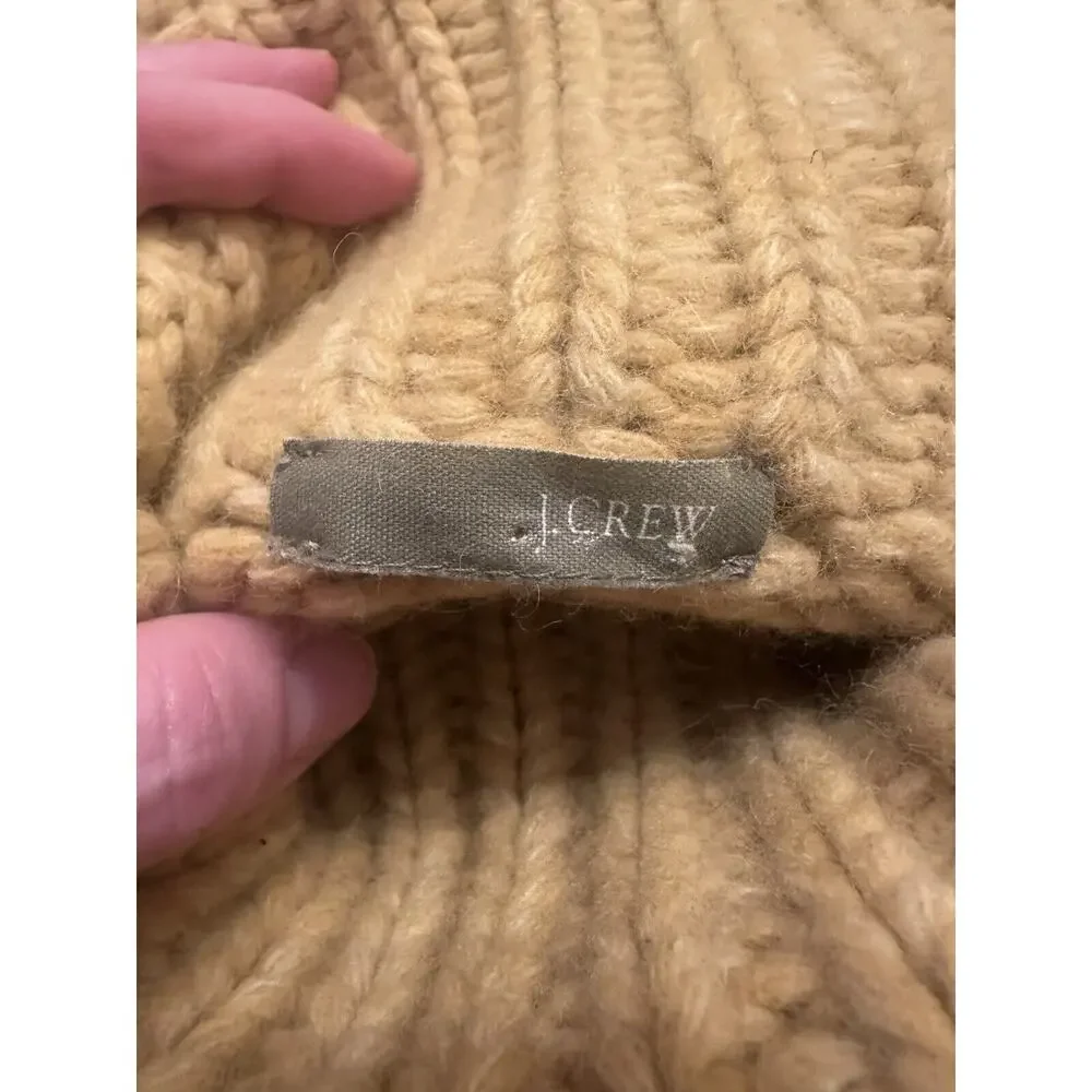 J Crew Women’s Chunky Knit Turtleneck Sweater Yellow Size Medium Oversized